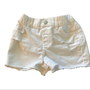 White Distressed Jean Shorts